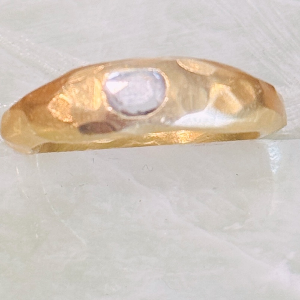 Diamond slice ring gold vermeil size 7